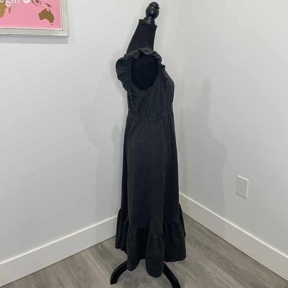 Ba&sh Voyce Midi Dress Carbon Gray Low Back Ruffles Elastic Waist - Picture 4 of 10